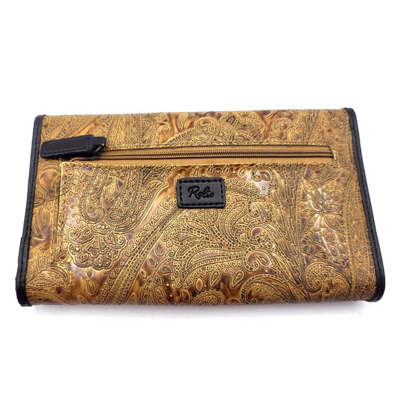 RELIC TriFold Wallet Brown Floral Faux Leather 7.5x4.5x1" - Picture 3 of 8